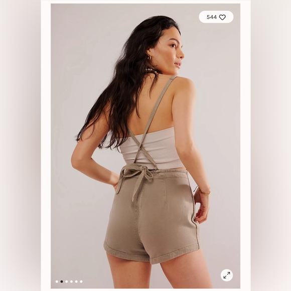 Free People Tough Love Shortalls Laurel Oak - Picture 6 of 8